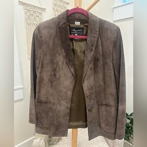 Vintage Beged-Or Brown Suede Jacket / Size 10